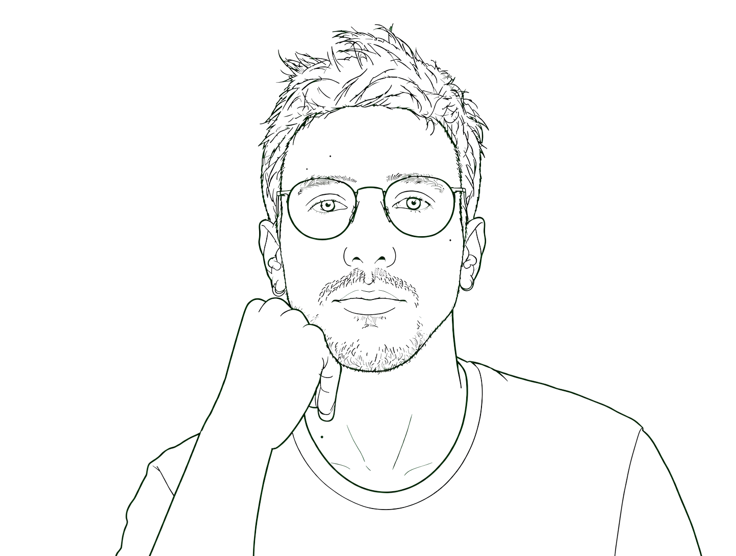 Line portrait of Mauricio, founder of orbis tertius